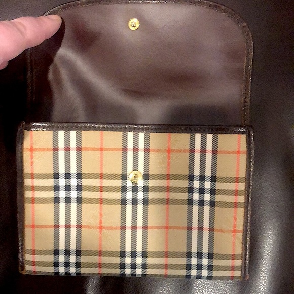 Vintage BURBERRYS Nova Check Plaid Clutch COMES WITH: Gold Link Shoulder Chain - Picture 8 of 11